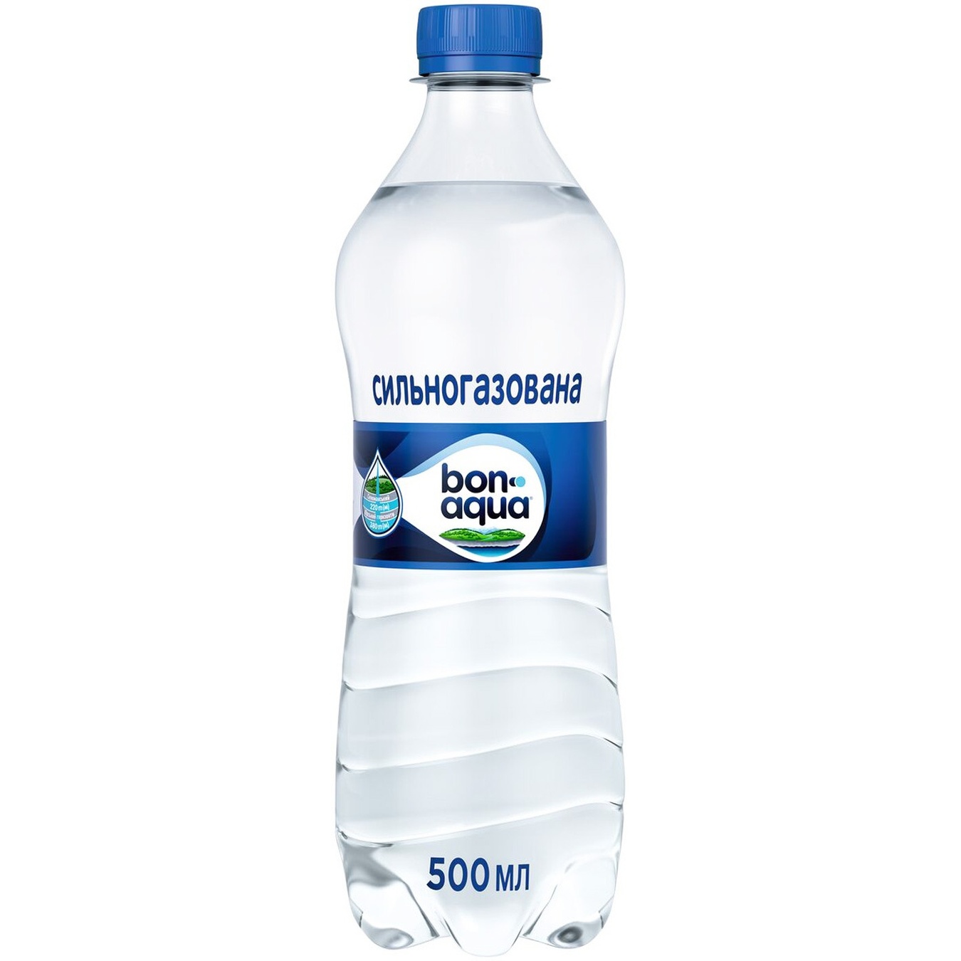 

Вода BonAqua природная питьевая сильногазированная 0,5л