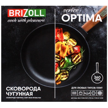 Brizoll Optima Cast-Iron Frying Pan 26cm - buy, prices for METRO - photo 3