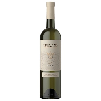 Tbilvino Tvishi White Semisweet Wine 10.5% 0.75l - buy, prices for NOVUS - photo 1