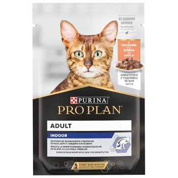 Вологий корм для котів Pro Plan Indoor Adult pouch  85 г - лосось