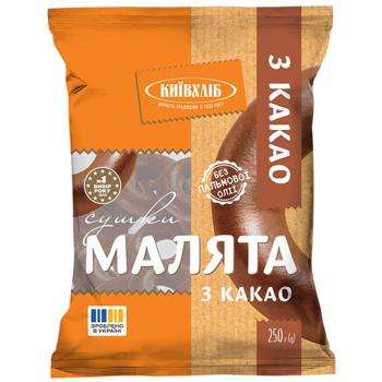 Сушки Киевхлеб Малята с какао 250г - купить, цены на Auchan - фото 1