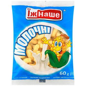 Палочки кукурузные Ешь Наше молочные 60г - купить, цены на Чудо Маркет - фото 1