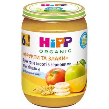 Пюре Hipp Organic Фрукти та злаки 190г - купити, ціни на КОСМОС - фото 1