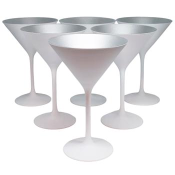 Набор бокалов Stolzle Elements для коктейля 6шт 240мл белый/серебряный