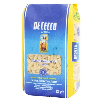 Макароны De Cecco Tubetti Rigati 500г - купить, цены на МегаМаркет - фото 1