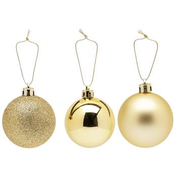 Куля ялинкова Actuel золотиста 6см в асортименті - купити, ціни на Auchan - фото 4