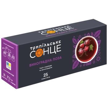 Чай квітковий Трипільське Сонце Виноградна Лоза з каркаде та фруктами 1,5г*25шт - купити, ціни на Auchan - фото 3