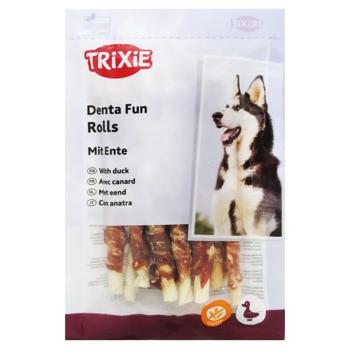 Ласощі для собак Trixie Denta Fun з качкою палички для чищення зубів 12см 10шт 80г - купити, ціни на MasterZoo - фото 1