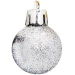 Bezant Glitter Silver Christmas Tree Ball 3cm