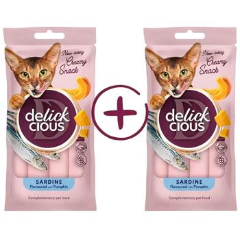 Ласощі для котів Delickcious з сардинами та гарбузом 8шт х 15г - купити, ціни на MasterZoo - фото 1