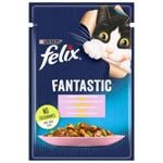 Корм влажный Felix Fantastic с форелью и зелеными бобами для взрослых кошек 85г
