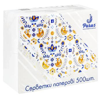 Серветки паперові Парус білий 500шт - купити, ціни на Ідеал - фото 1