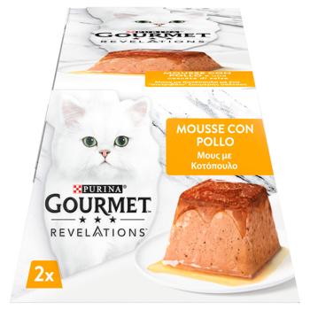 Корм влажный Gourmet Revelations Мусс с курицей и подливкой для взрослых кошек 57г х 2шт - купить, цены на MasterZoo - фото 2