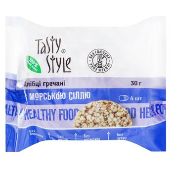 Хлібці Tasty Style гречані з морською сіллю 30г - купити, ціни на Auchan - фото 1