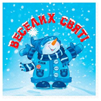 Салфетки столовые Silken Праздничные Снеговички 2-слойные 33*33см 12шт - купить, цены на МегаМаркет - фото 2