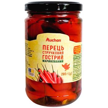 Auchan Pickled Hot Peppers 280g - buy, prices for COSMOS - photo 1