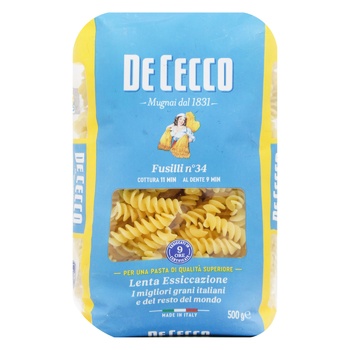 De Cecco Fusilli №34 Pasta 500g - buy, prices for MegaMarket - photo 1