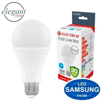 Лампа Electrum светодиодная A80 18W PA LS-33 Elegant Е27 6500 A-LS-1453 - купить, цены на МегаМаркет - фото 3