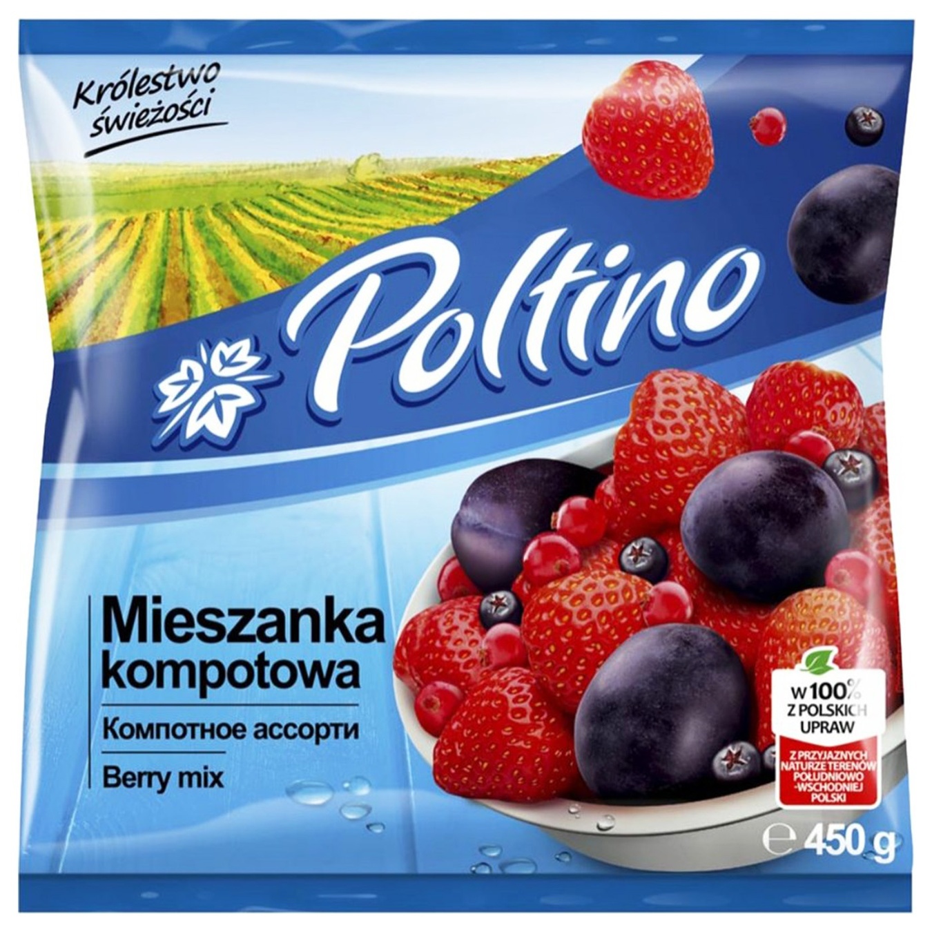 

Смесь фруктовая Poltino Компотное ассорти быстрозамороженная 450г