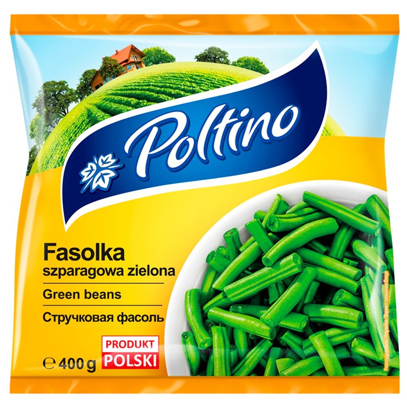 

Фасоль стручковая Poltino зеленая резаная быстрозамороженная 400г