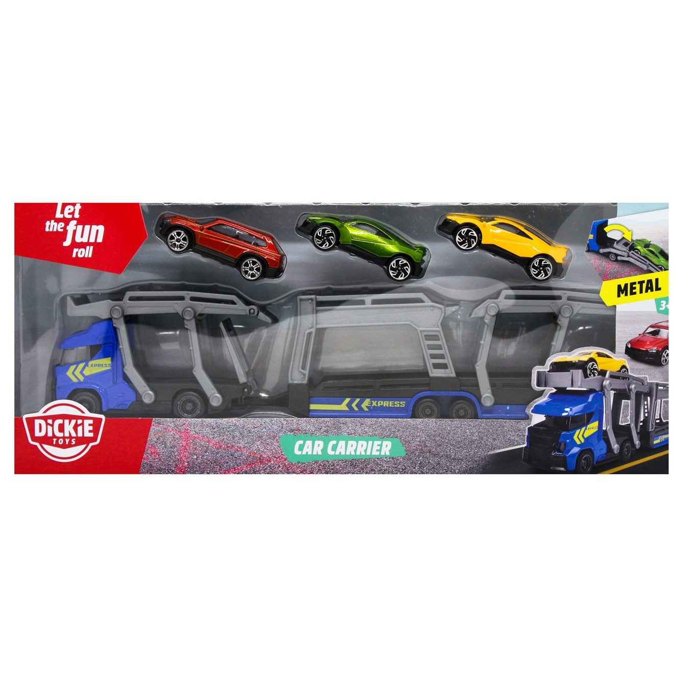

Игрушка Dickie Toys Автотранспортер с 3 машинками 28см