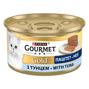 Корм влажный Gourmet Gold с тунцом для кошек 85г - купить, цены на КОСМОС - фото 1