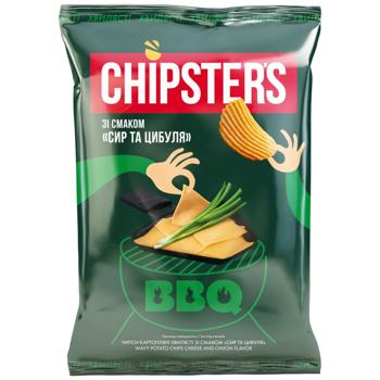 Чипси картопляні Chipsters зі смаком Сир та цибуля хвилясті 120г - купити, ціни на Auchan - фото 1