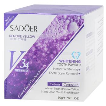 Зубний порошок Sadoer Відбілюючий V34 50г - купити, ціни на NOVUS - фото 1