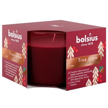 Свеча в стекле Bolsius Праздничный аромат 63*91мм - купить, цены на КОСМОС - фото 1