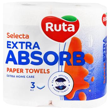 Рушники паперові Ruta Selecta 3-шарові 2шт - купити, ціни на КОСМОС - фото 1