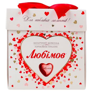 Конфеты Любимов в молочном шоколаде с ореховым пралине 208г - купить, цены на - фото 2