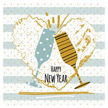 Silken Happy New Year 2-Layer Table Napkins 33x33cm 12pcs - buy, prices for - photo 3