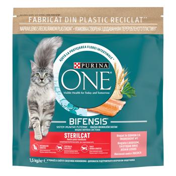 Корм сухой Purina One Sterilcat с лососем для стерилизованных кошек 1,5кг