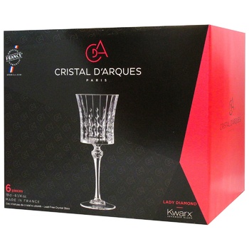 Cristal d'Arques Lady Diamond Wine Glass Set 190ml 6pcs - buy, prices for METRO - photo 1