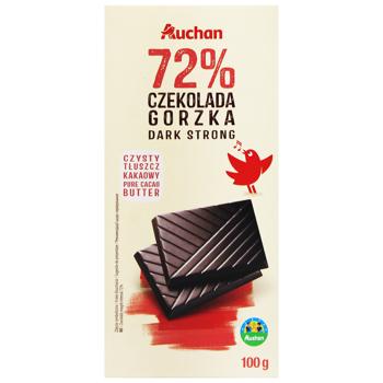 Auchan Dark Chocolate 72% 100g - buy, prices for Auchan - photo 1