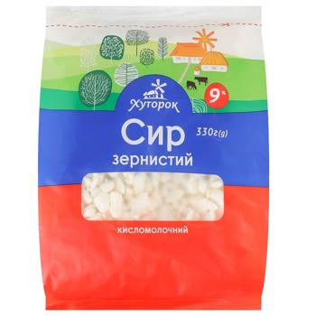 Сир кисломолочний Хуторок зернистий 9% 330г - купити, ціни на Чудо Маркет - фото 1
