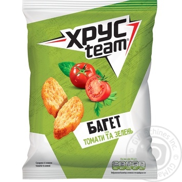 HrusTeam Baguette Crackers with Tomatoes and Greens Flavor 60g - buy, prices for MegaMarket - photo 1