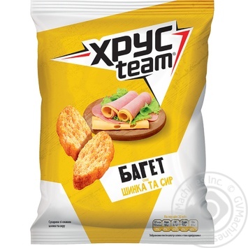 HrusTeam Baget Crackers with Ham and Cheese Flavor 60g - buy, prices for Vostorg - photo 1