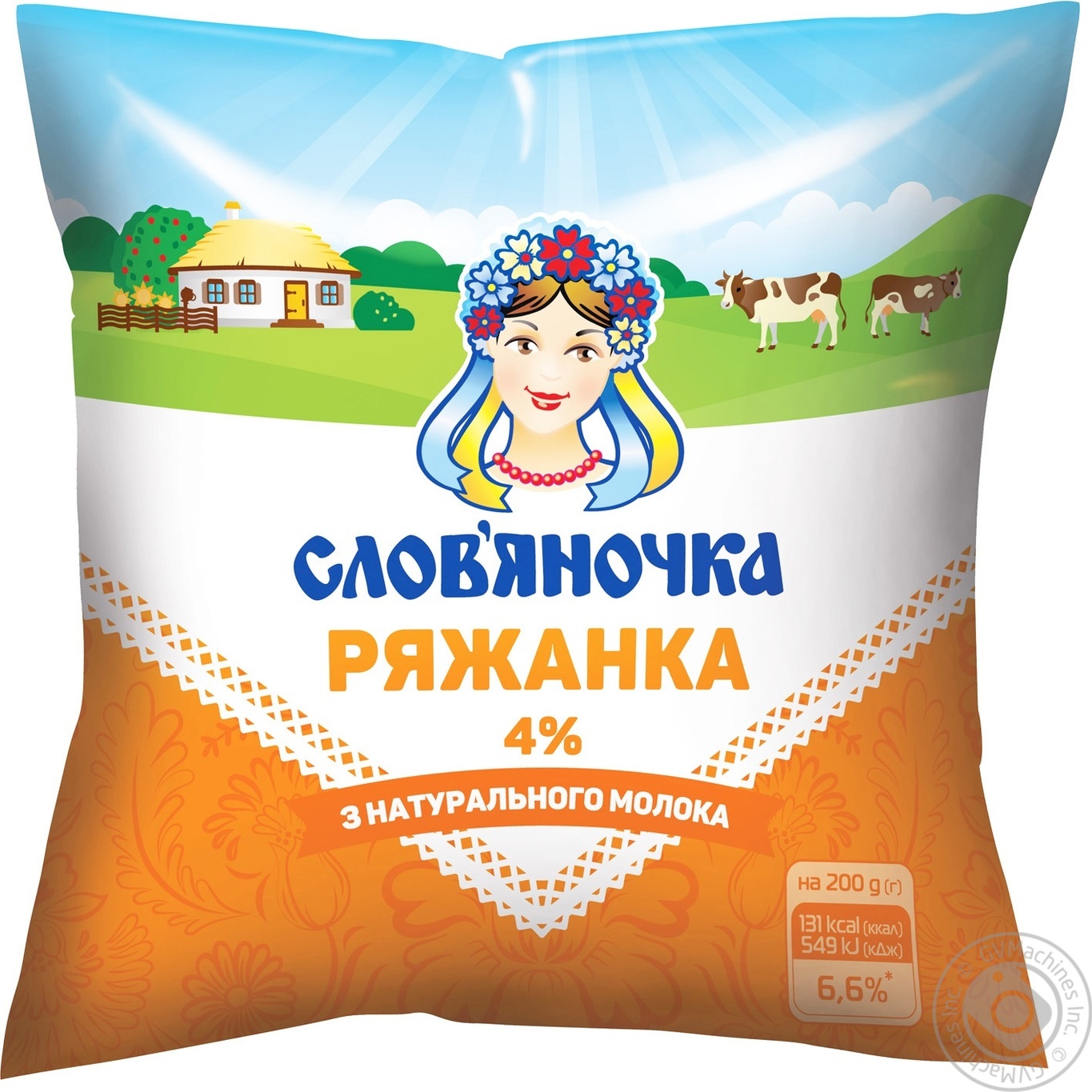 

Ряженка Славяночка 4% 450г пленка