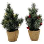 Actuel Artificial Christmas Tree with Bells in Jute Pot 28cm