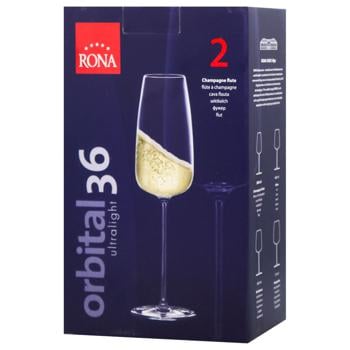 Rona Orbital Glasses Set For Champagne 0.36l*2pcs - buy, prices for AlcoHub - photo 1