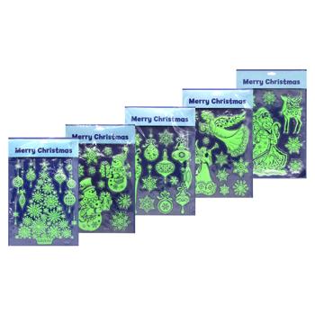 Наклейки новорічні Angel Gifts на вікна в асортименті