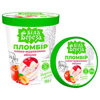 Bila Bereza Plum-Cranberry-Apple Plombir Ice Cream 555g - buy, prices for Vostorg - photo 1