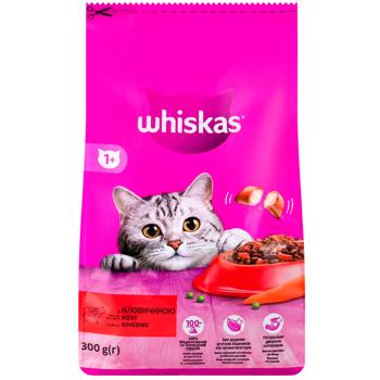 Корм сухий Whiskas з яловичиною для котів 300г - купити, ціни на КОСМОС - фото 1