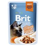 Корм вологий Brit Premium Delicate Fillets in Gravy філе в соусі з індичкою для котів 85г