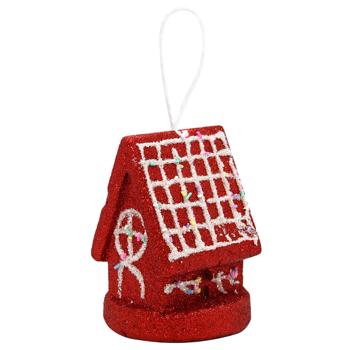 Red Decoration Hut with Beaded Ribbon 13cm YE2347R - buy, prices for MegaMarket - photo 1