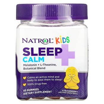 Підтримка сну Natrol Sleep + Calm для дітей від 4 років зі смаком полуниці 60 жувальних цукерок - купити, ціни на Біотус - фото 1