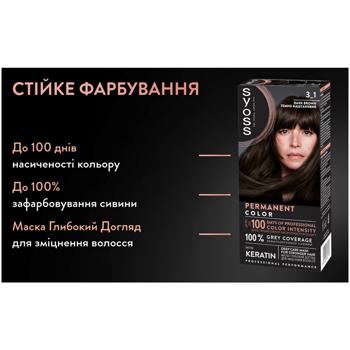 Syoss 3-1 Dark Brown Cream Hair Dye 115ml - buy, prices for - photo 11
