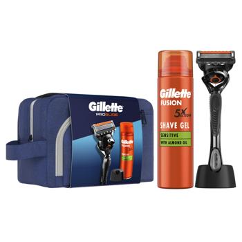 Набір подарунковий Gillette Fusion 5 + Гель для гоління 200мл + Косметичка - купити, ціни на - фото 2