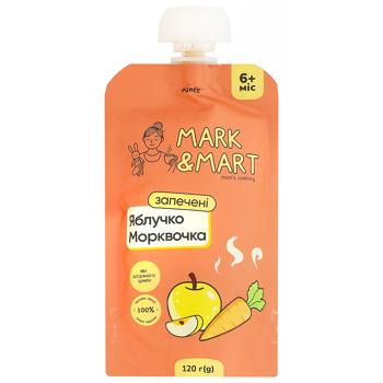Mark&Mart Baked Apple and Carrot Fruit Puree 120g - buy, prices for COSMOS - photo 1